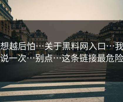 越想越后怕…关于黑料网入口…我只说一次…别点…这条链接最危险