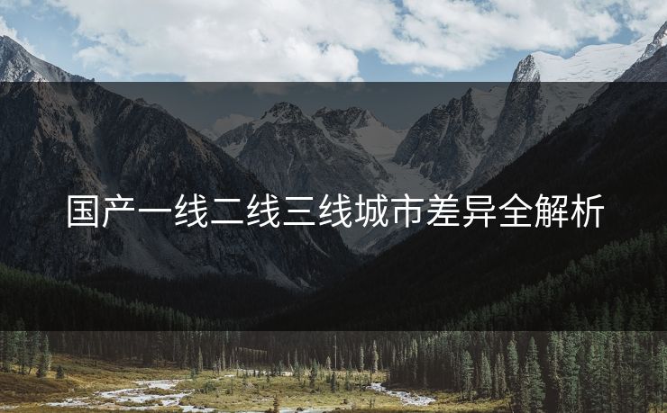 国产一线二线三线城市差异全解析
