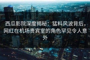西瓜影院深度揭秘：猛料风波背后，网红在机场贵宾室的角色罕见令人意外
