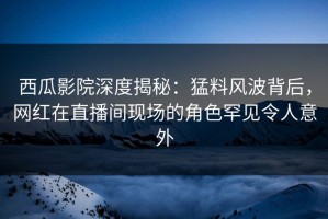 西瓜影院深度揭秘：猛料风波背后，网红在直播间现场的角色罕见令人意外